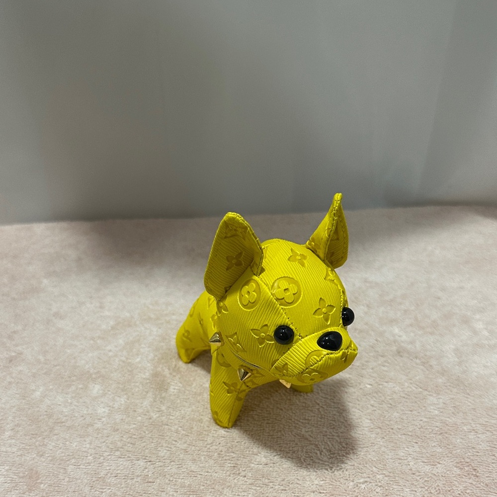 Yellow Designer French bulldog Dog purse, charm NWT